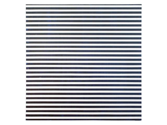 “Senza titolo: quadro con righe bianche e bleu”, 2018