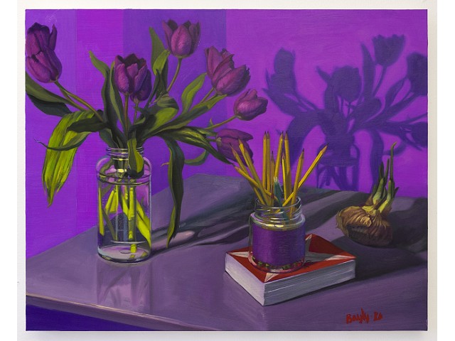 violet, tulips