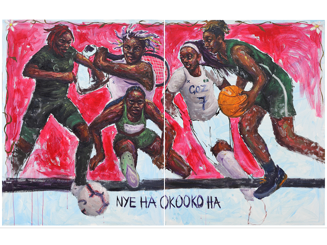 The Athletes (Diptych from the ‘A Seat at the Table’ series), 2022.