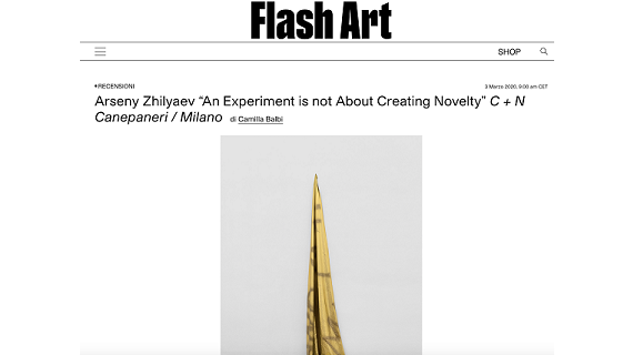 Flash Art, “An Experiment is not About Creating Novelty”