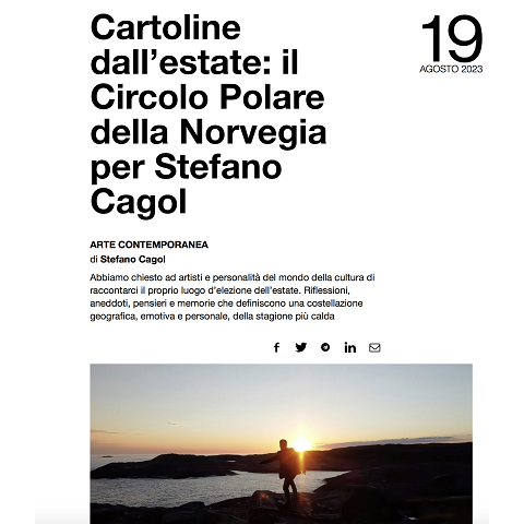 Exibart, “Cartoline dall’estate: il Circolo Polare della Norvegia per Stefano Cagol”